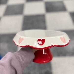 Red and White Heart Cake Stand